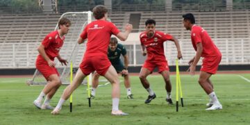 Persiapan matang dilakukan Timnas Indonesia jelang laga kedua FIFA Matchday 2026 lawan Mozambik di Stadion Utama Gelora Bung Karno, Jakarta, pada Selasa (9/6) besok. (foto:bagus/kemenpora.go.id)