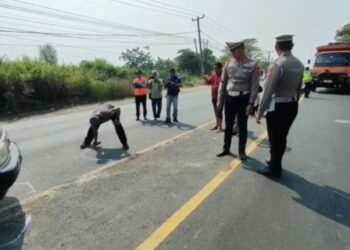 Olah TKP tabrakan maut di Jalur Pantura, Kabupaten Indramayu, Korlantas Polri terjunkan Tim Traffic Accident Analysis (TAA).(Foto:Istimewa).