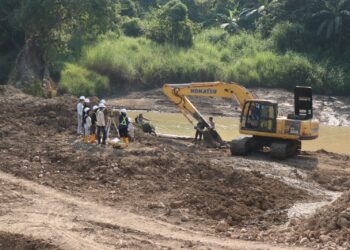 Pembangunan Bendung Cariang di Sumedang.(Foto: Humas Pemkab Sumedang)