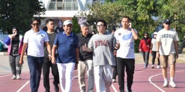 Bupati Sumedang Dony Ahmad Munir mendampingi Prof Junsook Ioseph Hwang Director of Global R&DB Center (GRC) and ASEAN Smart City Program (ASPP) meninjau sejumlah fasilitas di kawasan Pusat Pemerintahan Sumedang (PPS), Jumat (24/07/2026).(Foto: Humas Pemkab Sumedang)