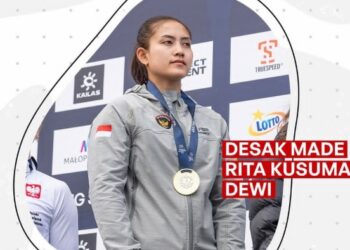 Atlet panjat tebing Indonesia, Desak Made Rita Kusuma Dewi mempersembahkan medali emas pada ajang World Climbing Series Krakow 2026 pada final nomor speed di Krakow, Polandia, Sabtu (4/7). (foto:dok/FPTI)