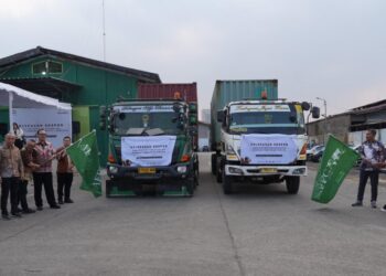 Pelepasan ekspor komoditas kopi dari Gudang SRG KAI-ASLI Gedebage, Bandung, menuju Tiongkok dan Maroko pada Kamis (16/7/2026).(Foto: Dok. Kemendag)