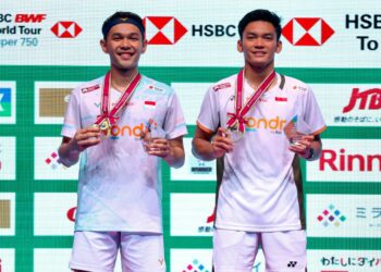 Fajar Alfian/Muhammad Shohibul Fikri keluar sebagai pemenang Japan Open 2026 di nomor ganda putra usai kalahkan Kim Won Ho/Seo Seung Jae (Korea) 21-19, 21-17.(Foto: Dok. Humas PBSI)