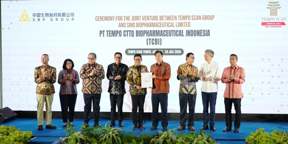 Ceremony of the Establishment of PT Tempo CTTQ Biopharmaceutical Indonesia (TCBI) di Jakarta, Jumat (24/07.(Foto: Humas Kemenko Perekonomian)