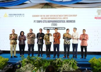 Ceremony of the Establishment of PT Tempo CTTQ Biopharmaceutical Indonesia (TCBI) di Jakarta, Jumat (24/07.(Foto: Humas Kemenko Perekonomian)