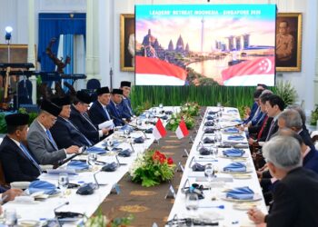 Penguatan kerja sama Indonesia dan Singapura salah satunya ekspor listrik.(Foto: Setneg)
