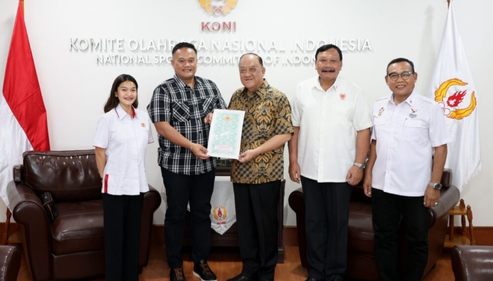 Ketum KONI Provinsi Kalimantan Timur 2026-2030 H. Anderiy Syachrum, ST., melakukan audiensi dengan Ketum KONI Pusat Letjen TNI Purn Marciano Norman, pada Senin 6 Juli 2026, di Kantor KONI Pusat Senayan, Jakarta.(Foto: Humas KONI Pusat)