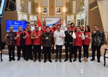 Menpora RI Erick Thohir menegaskan komitmen penuh pemerintah dalam mendukung persiapan kontingen Indonesia menuju Asian Games 2026. Target 4 emas menjadi fokus untuk bisa diraih. (foto:bagus/kemenpora.go.id)