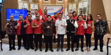Menpora RI Erick Thohir menegaskan komitmen penuh pemerintah dalam mendukung persiapan kontingen Indonesia menuju Asian Games 2026. Target 4 emas menjadi fokus untuk bisa diraih. (foto:bagus/kemenpora.go.id)