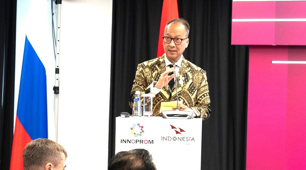 Menteri Perindustrian Agus Gumiwang Kartasasmita di INNOPROM 2026.(Foto: Dok. Kemenperin)