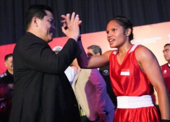Menpora RI Erick Thohir secara resmi membuka Asian Boxing U19 dan U23 Championship 2026 di Basket Hall Gelora Bung Karno (GBK), Senayan, Minggu (5/7).(foto:istimewa)