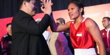 Menpora RI Erick Thohir secara resmi membuka Asian Boxing U19 dan U23 Championship 2026 di Basket Hall Gelora Bung Karno (GBK), Senayan, Minggu (5/7).(foto:istimewa)