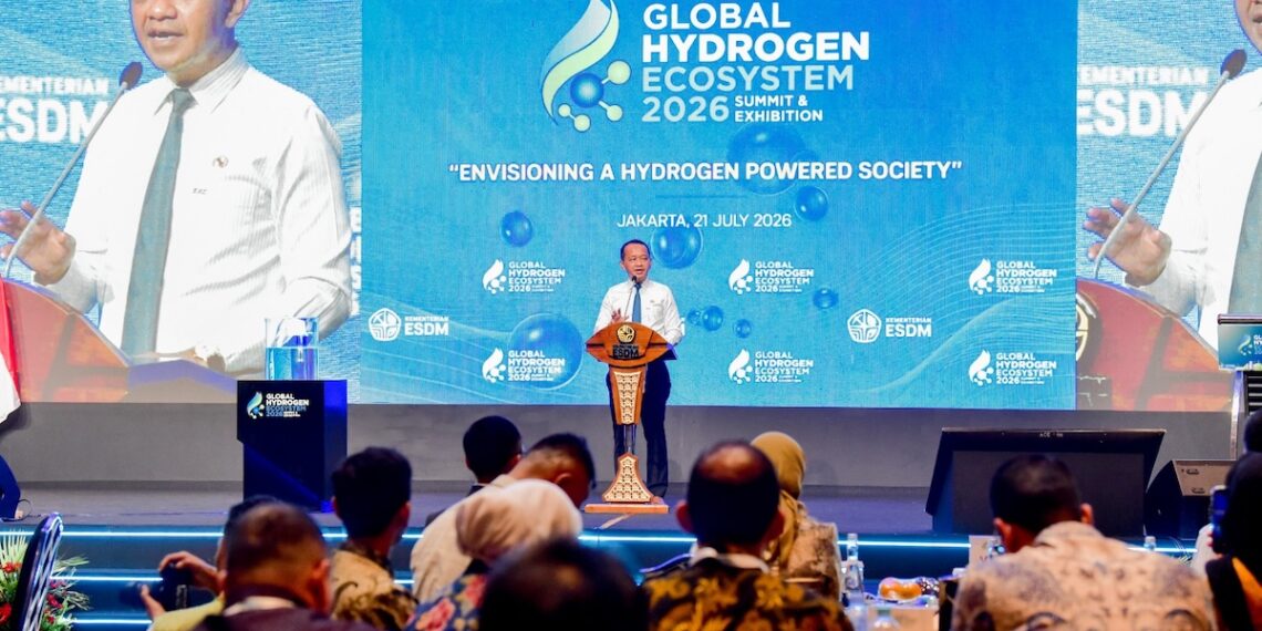 Menteri Energi dan Sumber Daya Mineral (ESDM) Bahlil Lahadalia di acara Global Hydrogen Ecosystem Summit (GHES) 2026 yang berlangsung pada 21-23 Juli 2026 di Jakarta International Convention Center (JICC).(Foto: Dok. Kementerian ESDM)