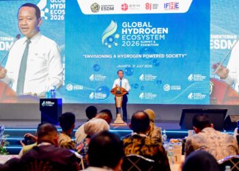 Menteri Energi dan Sumber Daya Mineral (ESDM) Bahlil Lahadalia di acara Global Hydrogen Ecosystem Summit (GHES) 2026 yang berlangsung pada 21-23 Juli 2026 di Jakarta International Convention Center (JICC).(Foto: Dok. Kementerian ESDM)