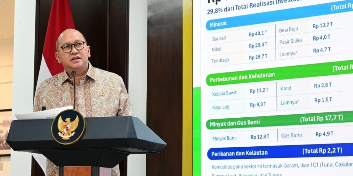Menteri Investasi dan Hilirisasi/Kepala Badan Koordinasi Penanaman Modal (BKPM) Rosan Perkasa Roeslani menyampaikan bahwa realisasi investasi pada triwulan II tahun 2026 mencapai Rp511,8 triliun.(Foto: Setneg)