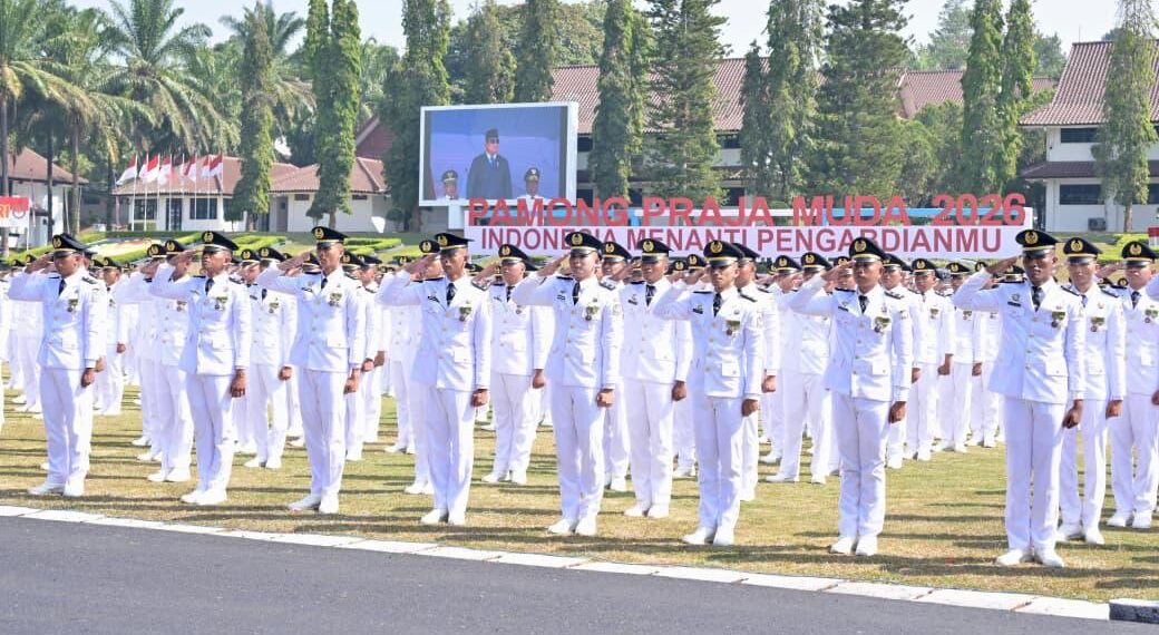 Pelantikan Pamong Praja Muda Angkatan XXXIII IPDN Tahun 2026 di Lapangan Parade IPDN Kampus Jatinangor, Sumedang, pada Rabu (29/07/2026).(Foto: Setneg)