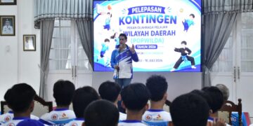 Pelepasan atlet POPWILDA 2026 oleh Wabup Sumedang Fajar Aldila.(Foto: Humas Pemkab Sumedang)