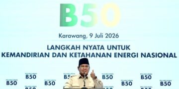 Presiden Prabowo Subianto menegaskan peluncuran Biodiesel B50 tidak hanya menjadi tonggak penting bagi kemandirian energi nasional, tetapi juga memberikan manfaat nyata bagi perekonomian Indonesia melalui penghematan devisa hingga Rp170 triliun.(Foto: Setneg)