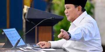 Prabowo Subianto di acara Sidang Kabinet Paripurna (SKP) yang digelar di Istana Negara, Jakarta, pada Senin (20/07/2026). Presiden Prabowo menjelaskan Danantara Sumber Daya Indonesia berperan penting dalam penguatan pengelolaan devisa hasil ekspor.(Foto: Setneg)