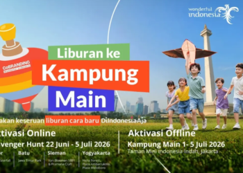 Kementerian Pariwisata (Kemenpar) bersama para mitra Co-Branding Wonderful Indonesia menghadirkan pengalaman liburan sekolah yang seru, edukatif, dan bermakna melalui program aktivasi daring dan luring bertajuk "Liburan ke Kampung Main".
