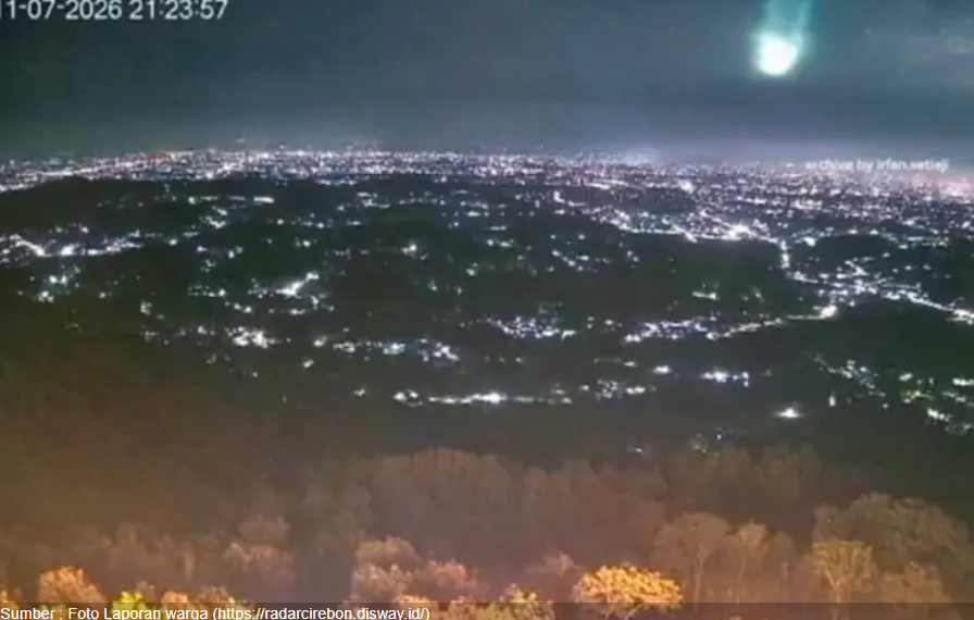 Meteor besar di Pulau yang terlihat warga adalah meteor berukuran besar yang memasuki atmosfer Bumi yang kemudian terkikis di atmoster hingga terjadi sonic boom.(Image: BRIN)