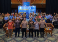 Kementerian Pariwisata melalui Pelaksana Tugas Deputi Bidang Pengembangan Penyelenggaraan Kegiatan (Events) Kementerian Pariwisata, Hafiz Agung Rifai (ketiga dari kiri) bersama stakeholders meluncurkan Explorex 2027 di Balairung Soesilo Soedarman, Gedung Sapta Pesona, Jakarta, Selasa (14/7/2026).(Foto: Dok. Kemenpar)