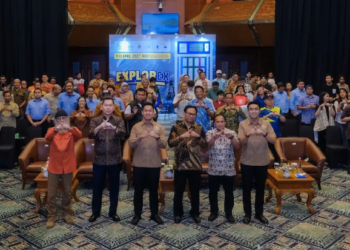 Kementerian Pariwisata melalui Pelaksana Tugas Deputi Bidang Pengembangan Penyelenggaraan Kegiatan (Events) Kementerian Pariwisata, Hafiz Agung Rifai (ketiga dari kiri) bersama stakeholders meluncurkan Explorex 2027 di Balairung Soesilo Soedarman, Gedung Sapta Pesona, Jakarta, Selasa (14/7/2026).(Foto: Dok. Kemenpar)