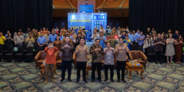 Kementerian Pariwisata melalui Pelaksana Tugas Deputi Bidang Pengembangan Penyelenggaraan Kegiatan (Events) Kementerian Pariwisata, Hafiz Agung Rifai (ketiga dari kiri) bersama stakeholders meluncurkan Explorex 2027 di Balairung Soesilo Soedarman, Gedung Sapta Pesona, Jakarta, Selasa (14/7/2026).(Foto: Dok. Kemenpar)