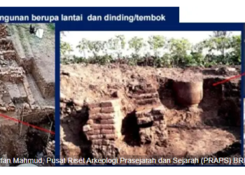 Peninggalan sejarah di Ibu Kota Majapahit.(IMAGE: BRIN)
