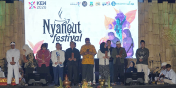 Helatan Budaya Nyanet Festival 2026 yang diselenggarakan di Lapangan Situgede, Desa Cigedug, Kecamatan Cigedug, Kabupaten Garut, Kamis (30/7/2026) malam.(Foto: Muhamad Azi Zulhakim/Diskominfo Kab. Garut)