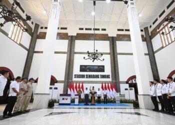 Presiden Prabowo Subianto meresmikan Revitalisasi Stasiun Semarang Tawang di Kota Semarang, Provinsi Jawa Tengah, pada Kamis (30/07/2026).(Foto: Setneg)