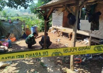 Lokasi ledakan mortir yang menewaskan 3 warga di Kampung Ciparang, Desa Cipatat, Kecamatan Cipatat, Kabupaten Bandung Barat.(Foto:Istimewa).