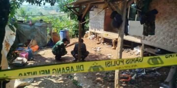 Lokasi ledakan mortir yang menewaskan 3 warga di Kampung Ciparang, Desa Cipatat, Kecamatan Cipatat, Kabupaten Bandung Barat.(Foto:Istimewa).