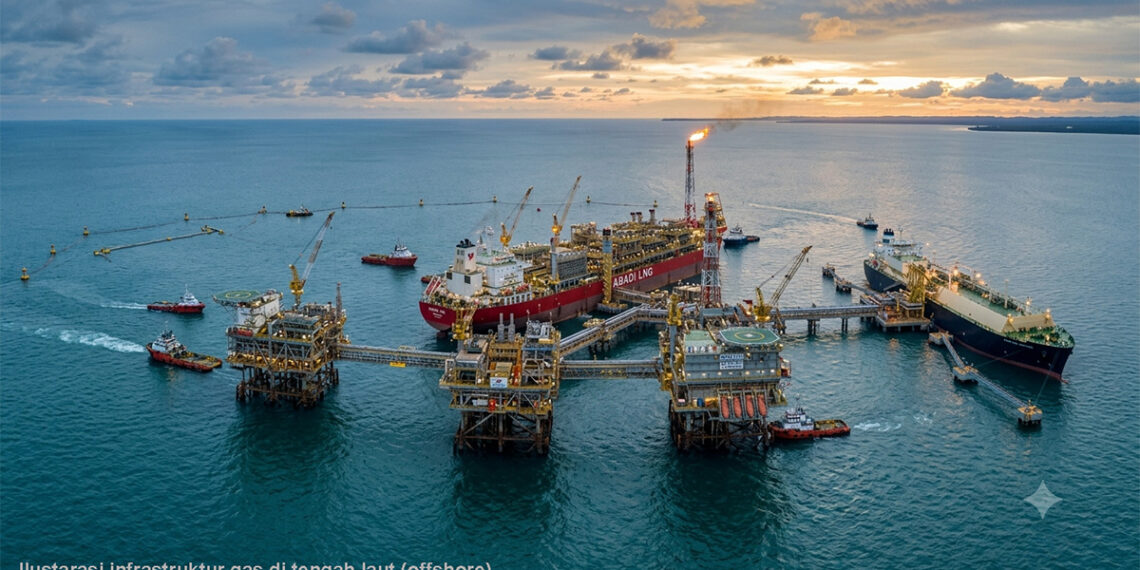 Ilustrasi tambang gas di lepas pantai.(Foto: Kementerian ESDM)