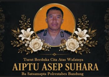 Anggota Polrestabes Bandung gugur, jadi korban tabrak lari saat bertugas.(Foto:Istimewa).