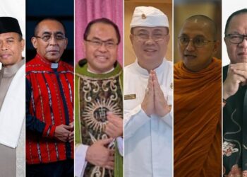 Enam pemuka agama pimpin Zikir dan Doa Kebangsaan di Monumen Nasional (Monas), Jakarta, Sabtu (01/08/2026).(Foto: Setneg)