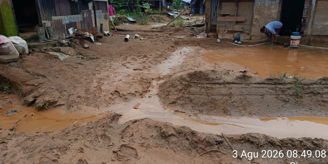 Kondisi banjir yang merendam permukiman warga di Kabupaten Tapanuli Tengah, Sumatera Utara, Senin (3/8/2026). (Foto: BPBD Kabupaten Tapanuli Tengah Via BNPB)
