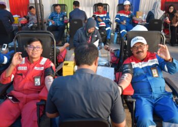 PT Pertamina Patra Niaga (PPN) Kilang Balongan rutin gelar donor darah bersama PMI Kabupaten Indamayu.