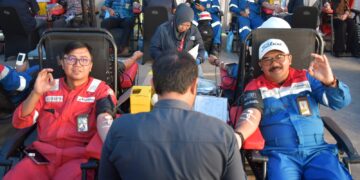 PT Pertamina Patra Niaga (PPN) Kilang Balongan rutin gelar donor darah bersama PMI Kabupaten Indamayu.