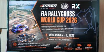 FIA Rallycross World Cup Indonesia 2026 merupakan ajang FIA Rallycross World Cup pertama di dunia yang diselenggarakan di Asia Tenggara, yang menjadi momentum bersejarah bagi Jakarta dan Indonesia, diinisiasi melalui kerja sama antara Sarga Motorsport dan Fédération Internationale de l'Automobile (FIA) di Jakarta International E-Prix Circuit, Ancol, pada 5–6 Desember 2026. (Foto: Dok. Biro Komunikasi Kementerian Ekraf/ Badan Ekraf.)