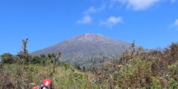 Kebakaran di Taman Nasional Gunung Rinjani.(Foto: Humas Kemenhut)
