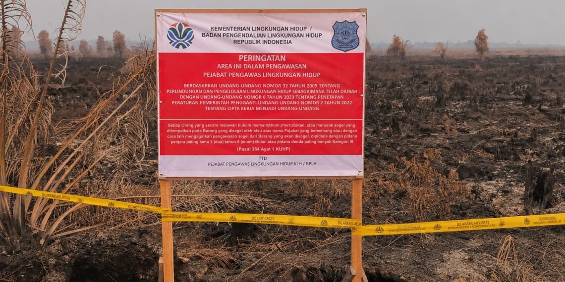 Kebakaran lahan. (Foto: Humas Kementerian Lingkungan Hidup)
