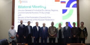 Peluang kerjasama teknologi dibahas dalam pertemuan bilateral antara Kementerian Perindustrian dan Senator Federasi Rusia Ilyas Umakhanov bersama jajaran di Jakarta.(Foto: Kemenperin)