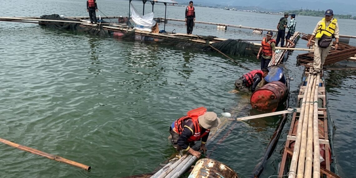 Kolam jaring apung di Jatigede.(Foto: Humas Pemkab Sumedang)