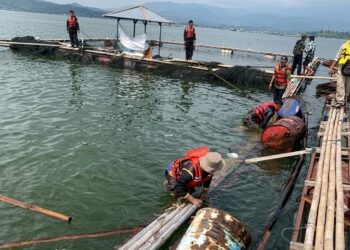 Kolam jaring apung di Jatigede.(Foto: Humas Pemkab Sumedang)