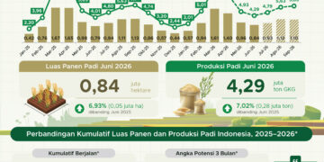 Luas panen padi Juni 2026.(Image: BPS)