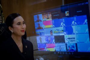 Menteri Pariwisata, Widiyanti Putri Wardhana saat sambutan pada Sosialisasi Kurasi Karisma Event Nusantara (KEN) 2027 yang digelar secara daring, Rabu (19/8/2026).(Foto; Dok. Kemenpar)