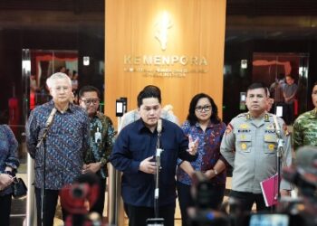 Menpora RI Erick Thohir, menyampaikan ajang Merdeka Run akan melibatkan 8 ribu peserta sebagai bagian dari rangkaian peringatan Hari Ulang Tahun (HUT) Ke-81 Republik Indonesia.(foto:raiky/kemenpora.go.id)