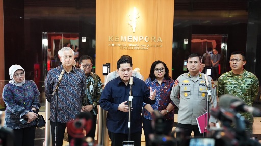 Menpora RI Erick Thohir, menyampaikan ajang Merdeka Run akan melibatkan 8 ribu peserta sebagai bagian dari rangkaian peringatan Hari Ulang Tahun (HUT) Ke-81 Republik Indonesia.(foto:raiky/kemenpora.go.id)