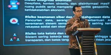 Wakil Menteri Komunikasi dan Digital Nezar Patria menilai perkembangan kecerdasan artifisial atau artificial intelligence (AI) menghadirkan tantangan baru bagi sistem peradilan, terutama dalam memastikan keaslian bukti elektronik.(Foto: Dok. Komdigi)